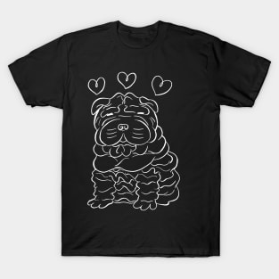 Shar Pei Love - White Line T-Shirt